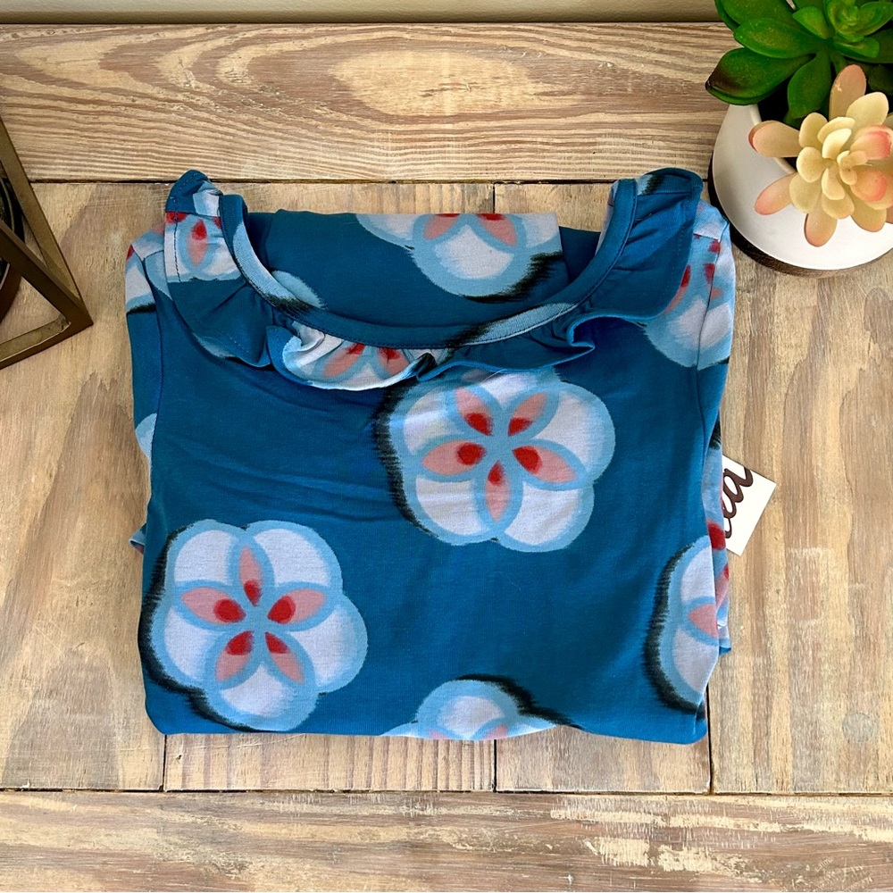 Tea Collection Blue Floral Ruffle Dress - NEW - Picture 12 of 12